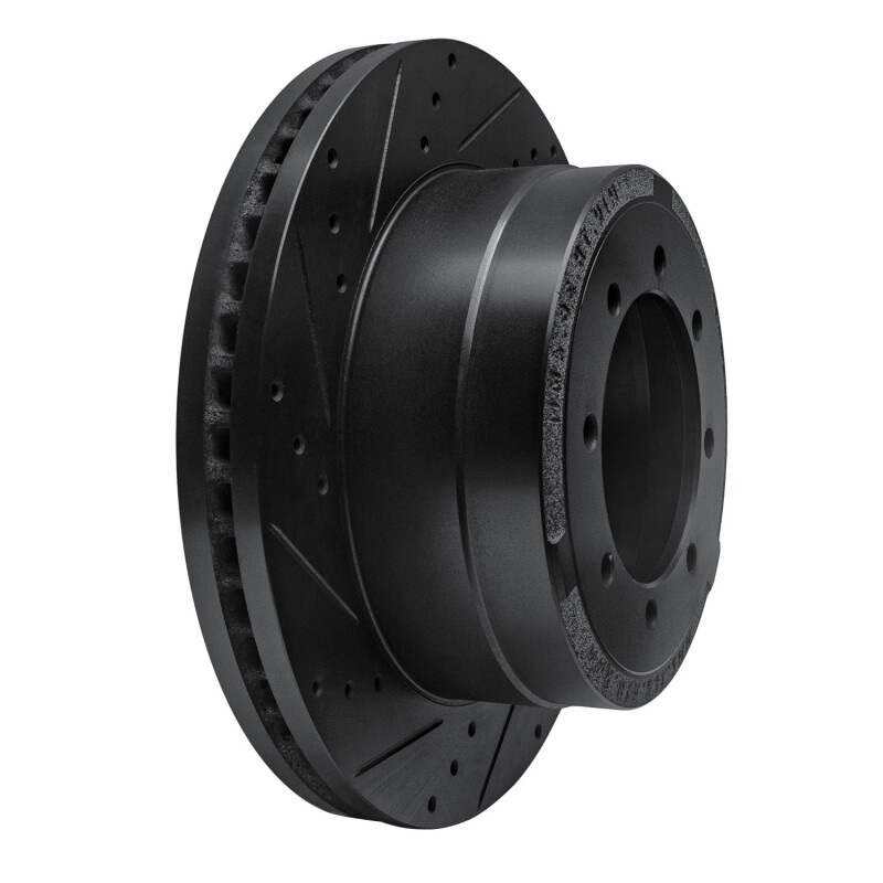 Ford F-350 Super Duty Brake Rotor (1) - Rear Left - R1 Concepts - Drilled & Slotted - Black - `11-`22